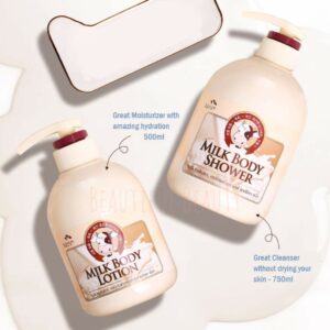 Liftrise Milk & Lotion セット CHANSOM Somang Milk Body Shower 750ml + Body Lotion 500ml Set 牛奶