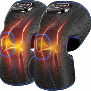 CINCOM Heated Knee Massager, Air Compression Knee Massager with Heat for Pain Relief Knee Brace Wrap for Knee Arthritis,Injury,Joint Pain 3 Modes & 3 Intensities (A Pair) FSA HSA Approved